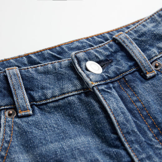 ROMI STUDIO“土耳其进口” 水洗做旧中腰微宽松牛仔裤 RWCAX85291 商品图1