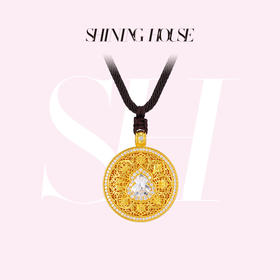 意趣东方系列 ShiningHouse[培育] 足金钻石挂坠 葫芦形1克拉钻人工真钻人造钻石古法黄金时尚钻石吊坠【此商品不支持7天无理由退货退款】预计3日发货