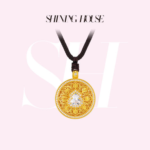 意趣东方系列 ShiningHouse[培育] 足金钻石挂坠 葫芦形1克拉钻人工真钻人造钻石古法黄金时尚钻石吊坠【此商品不支持7天无理由退货退款】预计3日发货 商品图0