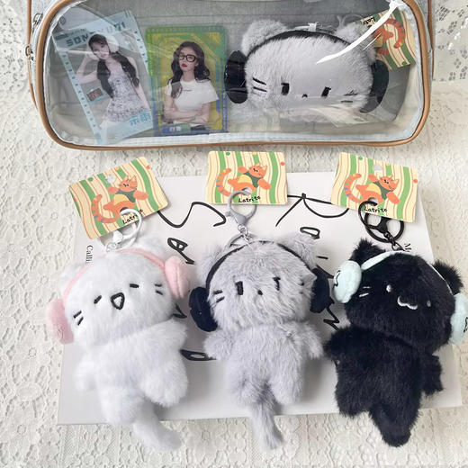 耳机小猫公仔挂件毛绒匙扣-纪念日百货门店同款169648929 商品图1
