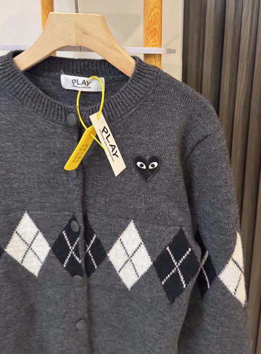 F020545复古减龄学院风圆领格纹针织开衫毛衣 商品图6