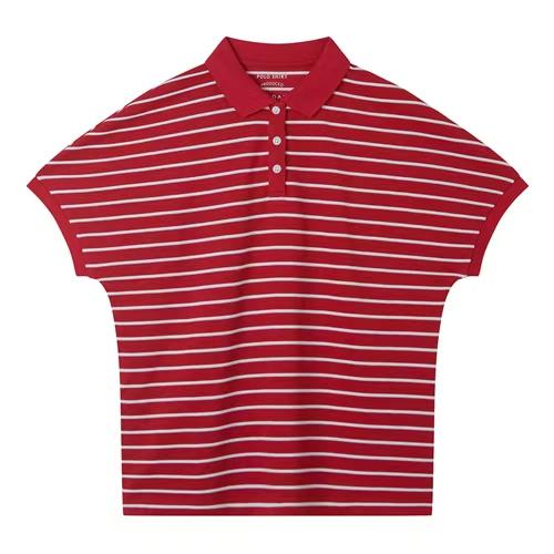 佐丹奴女装26年新款提花条纹连袖短袖POLO衫05316373 商品图2