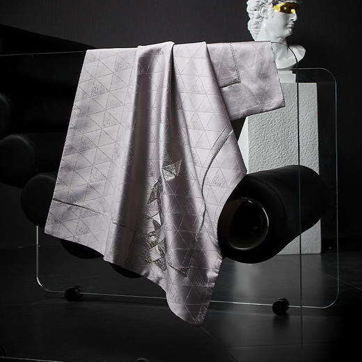 140支长绒棉染色提花四件套-弗萨（浅灰） 商品图4