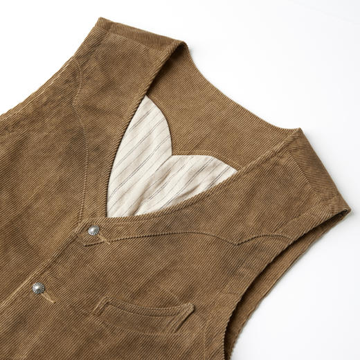 ROMI STUDIO“英伦复古”做旧灯芯绒条纹舒适叠穿马甲 RWCWWT6537 商品图3