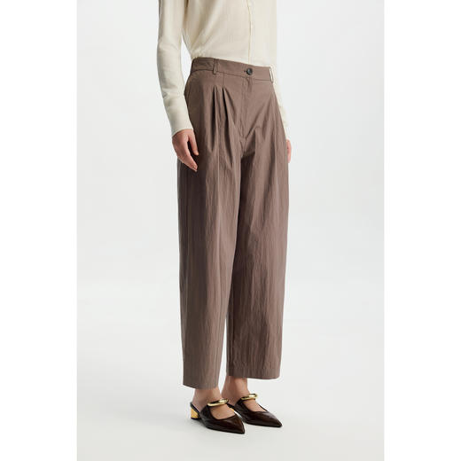 商场同款PURE TOUCH女装26春夏新款高腰直筒休闲裤松紧后腰头长裤 商品图6