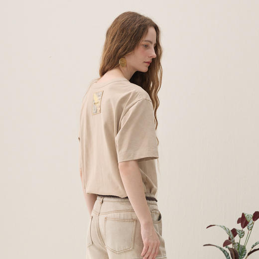 谜底蜡染T恤短袖2026年春季新品蕾丝小熊柔软贴身百搭女261MT0022 商品图2