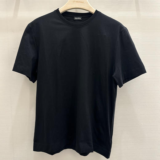 ZEGNA 杰尼亚 男士棉质圆领短袖T恤 黑色 UH360A3 H765NL K09 商品图0