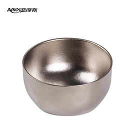 【双层中空防烫】亚摩斯 纯钛碗AS-CJW09(Ti) 1个 纯钛双层碗