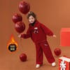 女童装连帽衫套装冬季新款儿童新年红色卫衣裤子拜年服加绒两件套 商品缩略图0