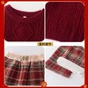 女大童拜年服套装冬装新款儿童红色毛衣格子裤大童本命年衣服 商品缩略图3