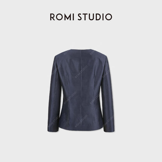 ROMI STUDIO羊毛桑蚕丝混纺手工丝绒盘扣新中式外套 RWDSWG2324 商品图3