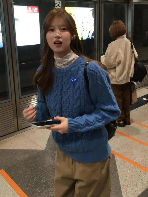 F020547清新圆领软糯厚实套头毛衣针织衫 商品图5