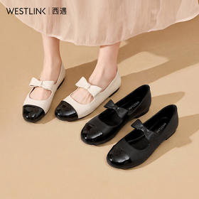 西遇浅口玛丽珍鞋女鞋2026新款春季复古小香风内增高蝴蝶结单鞋V0166283