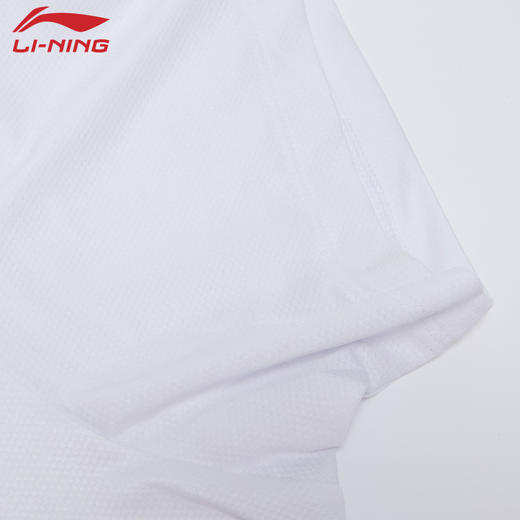 李宁羽毛球服中青队大赛系列男女同款比赛训练吸汗速干短袖AAYW045 商品图3