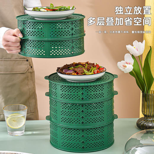 【防蝇神器❗️独立放置】防苍蝇盖菜罩镂空神器剩饭剩菜家用食物餐桌罩多层收纳架子饭菜罩。jd 商品图2