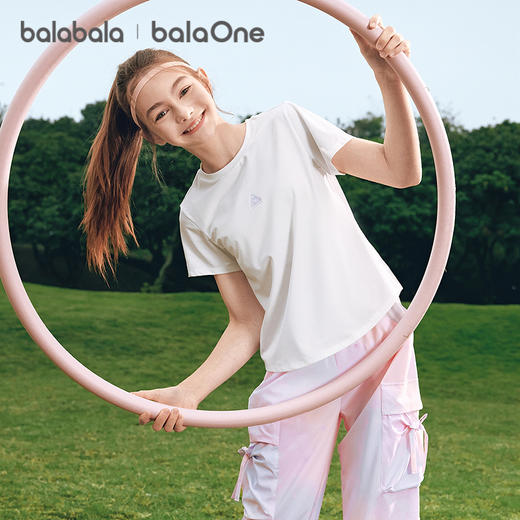 【balaOne】巴拉巴拉儿童短袖t恤女童2026夏装新款童装大童速干衣 商品图2