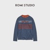 ROMI STUDIO“美式街头”色织定染竹节棉撞色做旧印花T恤RWCASY6440 商品缩略图0
