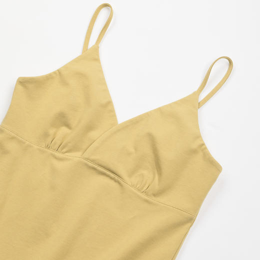 ROMI STUDIO“基础优雅”棉氨纶混纺褶皱V领修身吊带背心RWCSSY7258 商品图2