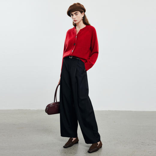 PALUOPO/PL小V领女开衫ET23228R/约重360g帕罗 商品图5