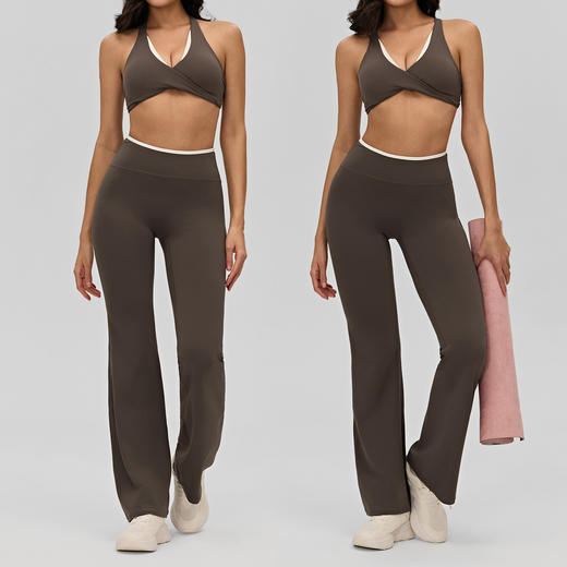 YOGACODE【火树银花系列】运动文胸女带胸垫轻薄裸感健身服文胸假两件DWB516190 商品图2