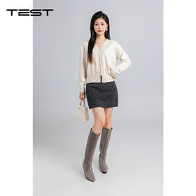 春上新蕾丝拼接V领秋冬新款软糯亲肤毛衣1261017