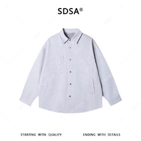 SDSA男装2026新款高贵轻奢老钱风多口袋设计长袖衬衫百搭休闲衬衣