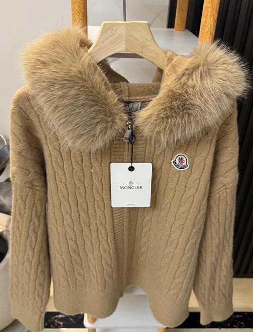 F020541绞花毛领刺绣拉链针织毛衣外套开衫 商品图14