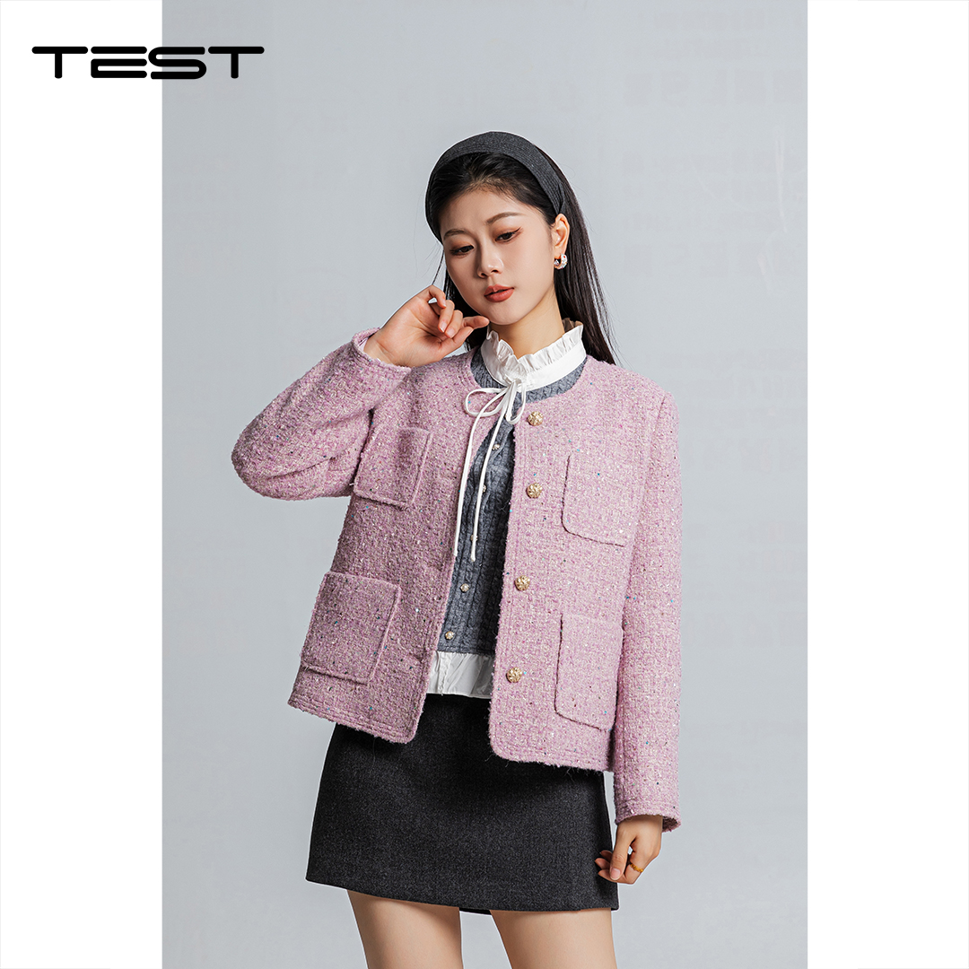 春上新显白樱花粉小香风遮肉显瘦外套2261034