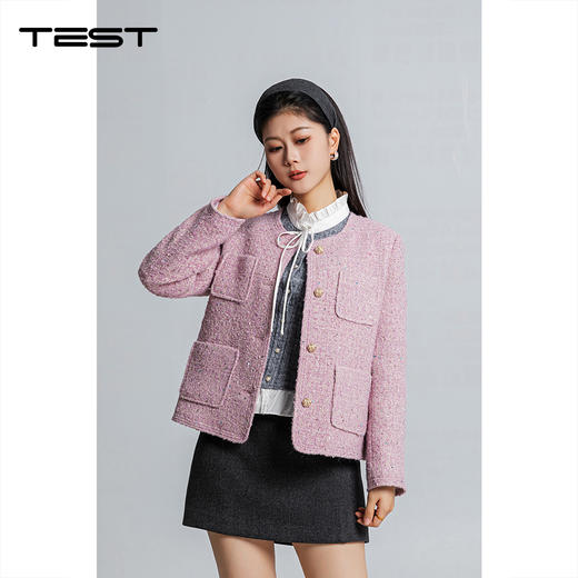 春上新显白樱花粉小香风遮肉显瘦外套2261034 商品图0