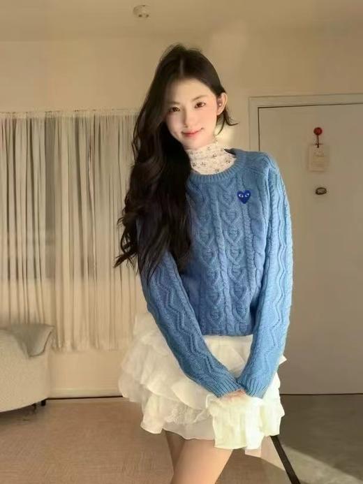 F020547清新圆领软糯厚实套头毛衣针织衫 商品图6