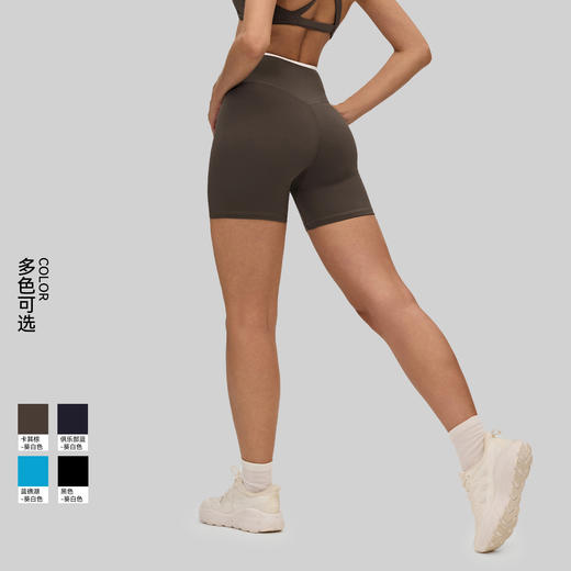 YOGACODE【火树银花系列】紧身撞色瑜伽短裤女高腰蜜桃提臀健身裤女DWS516189 商品图0