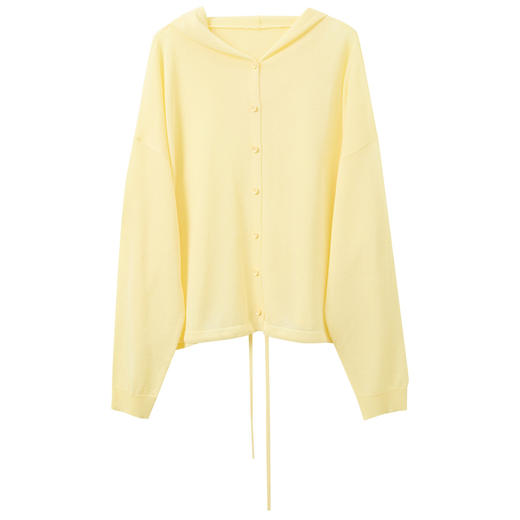 三彩2026春季新款休闲连帽针织衫宽松罩衫轻薄长袖开衫小外套M 商品图4