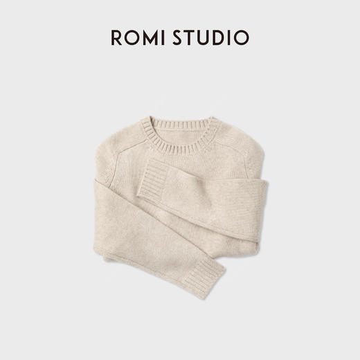 ROMI STUDIO“简约老钱”山羊绒+绵羊毛5针套头毛织上衣RWCWSG6952 商品图3