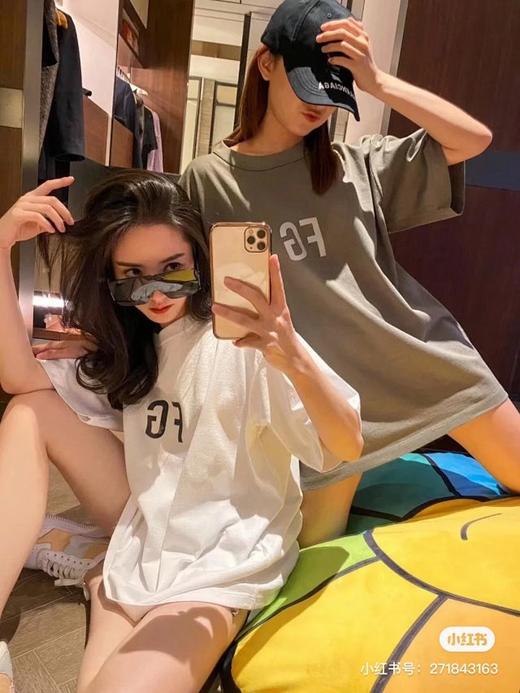 .清仓，绿色sm白色sml付款减库存！男女同款！Fog富贵反光镭射超高克重粗纱短袖 商品图6