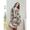 两三事梵高文艺心跳图谱2026春季新款绑带领印花衬衫裙短款连衣裙 商品缩略图0