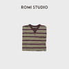 ROMI STUDIO“美式复古”棉质舒适条纹撞色V领长袖T恤 RWDSSD1751 商品缩略图2