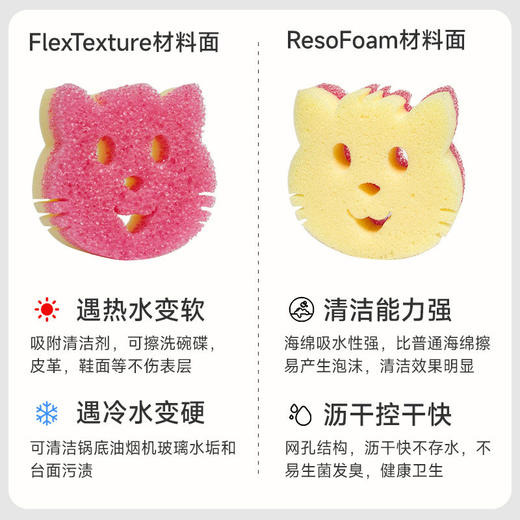 Scrub Daddy 厨房洗碗擦双面笑脸清洁擦 宠物系列 猫狗擦海绵擦 商品图1