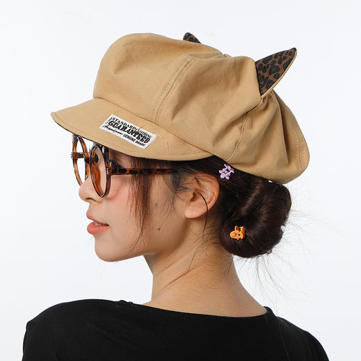 软檐豹纹耳云朵帽鸭舌帽-纪念日百货门店同款169146241 商品图3