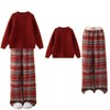 女大童拜年服套装冬装新款儿童红色毛衣格子裤大童本命年衣服 商品缩略图4