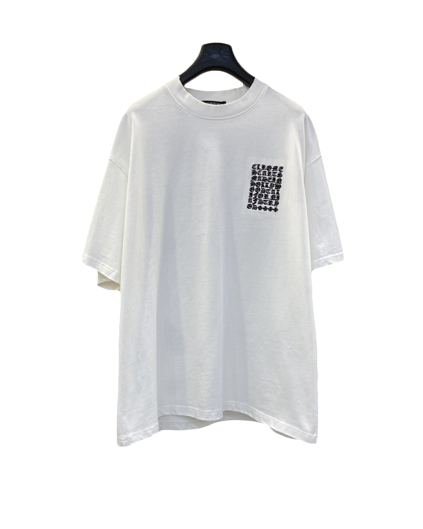 中性款破损刺绣厚版短袖T恤ba009