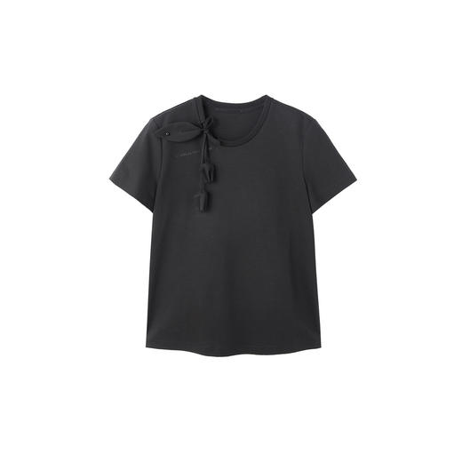 谜底花卉T恤短袖2026年春季新品柔软亲肤珍珠甜美优雅女261MT0056 商品图4