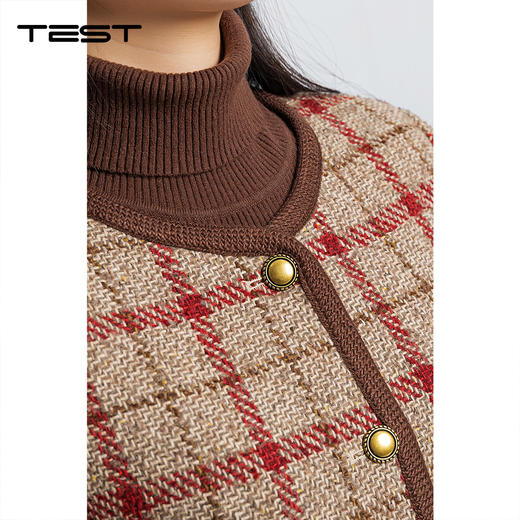 春上新复古格纹氛围感小香风呢外套2261002 商品图2