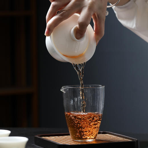 帆书文创·”水面清圆“玲珑瓷盖碗茶具套装 商品图1