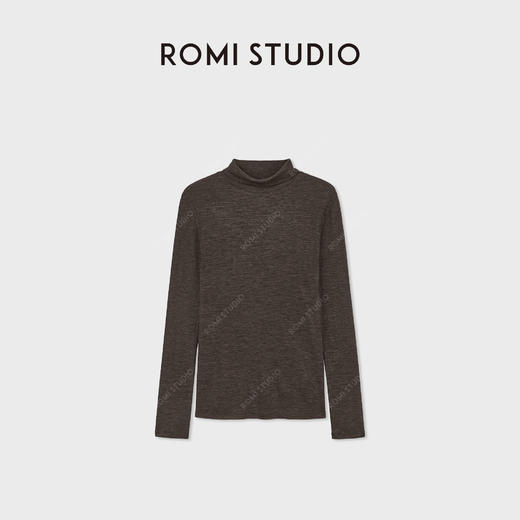 ROMI STUDIO丝光羊毛山羊绒桑蚕丝混纺高领打底上衣 RWCAS06192 商品图3