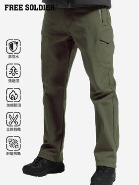 【内里加绒 防泼保暖 多口袋装载】L5级耐磨抗造四面弹力软壳裤 ds（zb）