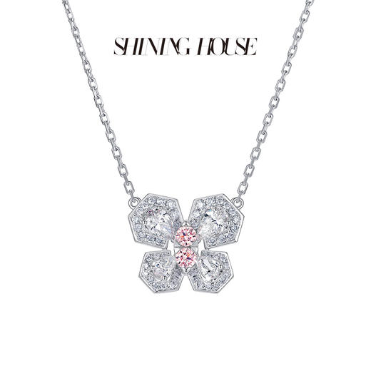FLY·永恒之环系列 ShiningHouse[培育] 18k金钻石项链 粉钻人工真钻人造钻石K金项链可调节时尚钻石项链【此商品不支持7天无理由退货退款】预计3日发货 商品图1