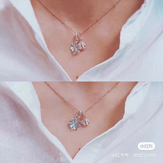 F020528小绿钻四叶草小瓢虫组合限定款Rose连珠项链 商品图4