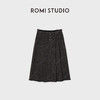 ROMI STUDIO“文艺复古”羊毛定纱棕调打褶毛边半身裙 RWCWXJ5710 商品缩略图0