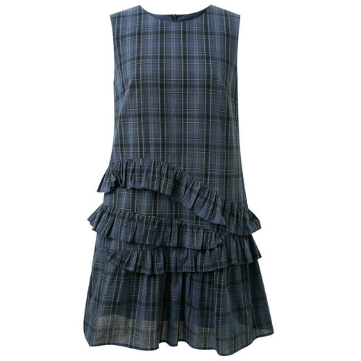 【100棉】三彩2026春季新款圆领背心裙娃娃裙格纹A字裙连衣裙M 商品图4