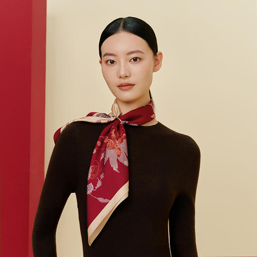 万事利双面印花中方巾-步步生花 商品图1